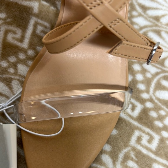 a new day Tan Heeled Shoes with strap around ankle design - Picture 3 of 10